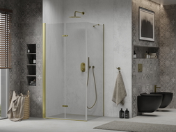 Mexen Lima faltbare Duschkabine 70 x 90 cm, transparent, gold - 856-070-090-50-00