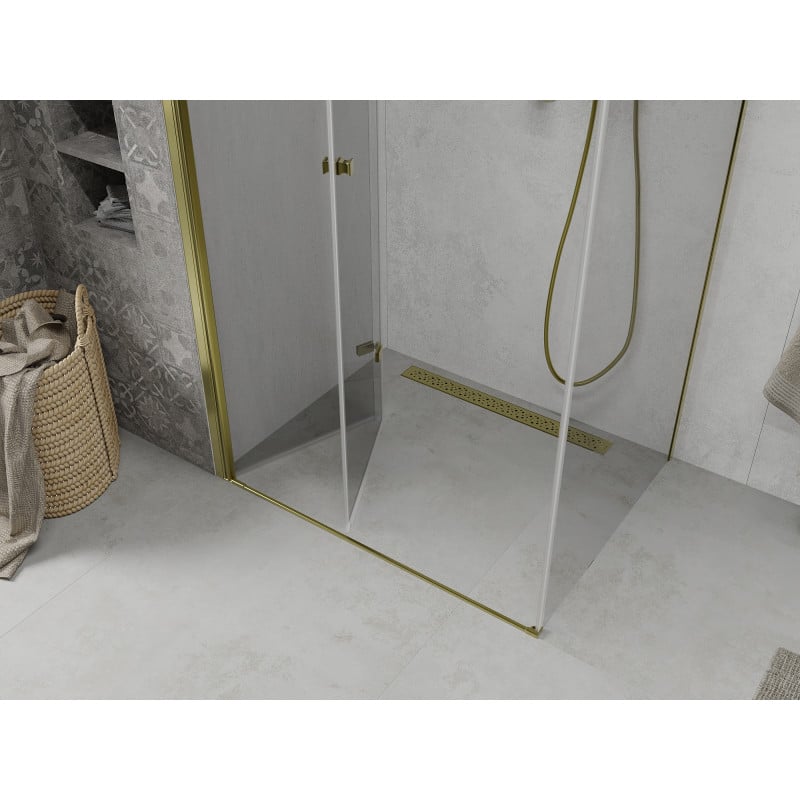 Mexen Lima faltbare Duschkabine 70 x 100 cm, transparent, gold - 856-070-100-50-00