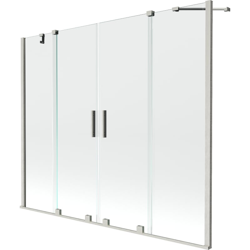 Mexen Velar Duo-Duschwand 2-teilig schiebbar 190 x 150 cm, transparent, gebürsteter Nickel - 896-190-000-02-97