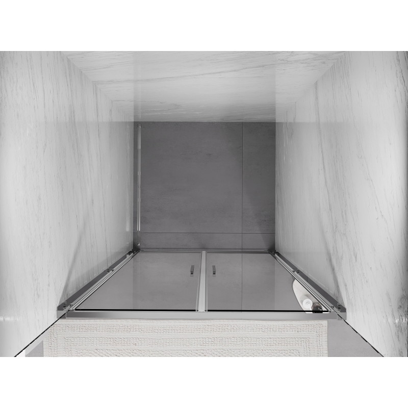 Mexen Exo-B Duo Doppelt drehbare Duschabtrennung 80 cm, transparent, Chrom - 814-080-000-01-00