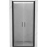 Mexen Exo Doppelt schwenkbare Duschabtrennung 90 cm, transparent, schwarz - 814-090-000-70-00