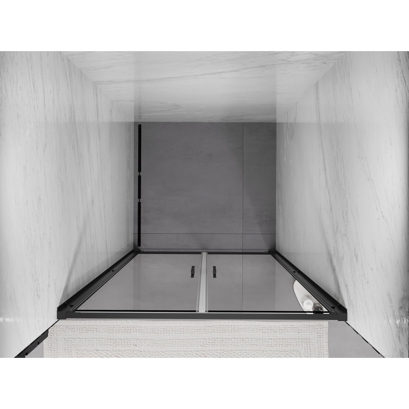 Mexen Exo doppelt schwenkbare Duschtüren 70 cm, transparent, schwarz - 814-070-000-70-00
