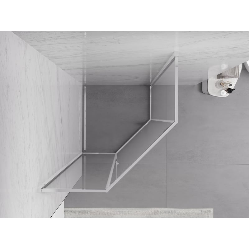 Mexen Exo fünfeckige Duschkabine Schwingtür 90 x 90 cm, transparent, chrom - 812-090-090-01-00