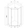 Mexen Exo Fünfeck-Duschkabine ausziehbar 100 x 100 cm, transparent, chrom - 812-100-100-01-00