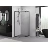 Mexen Exo fünfeckige Duschkabine mit Drehtür 80 x 80 cm, transparent, schwarz - 812-080-080-70-00