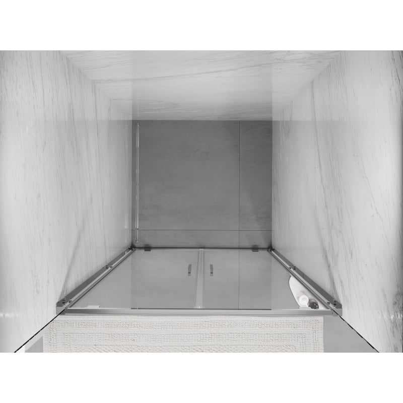 Mexen Exo Doppelt schwenkbare Duschabtrennung 100 cm, transparent, chrom - 8182-100-000-01-00