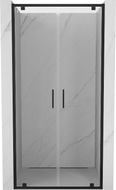 Mexen Exo doppelflügelige Duschkabinentür 80 cm, transparent, schwarz - 8182-080-000-70-00
