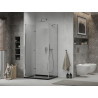 Mexen Lima faltbare Duschkabine 120 x 80 cm, transparent, Chrom + Flat Duschwanne, schwarz - 856-120-080-01-00-4070