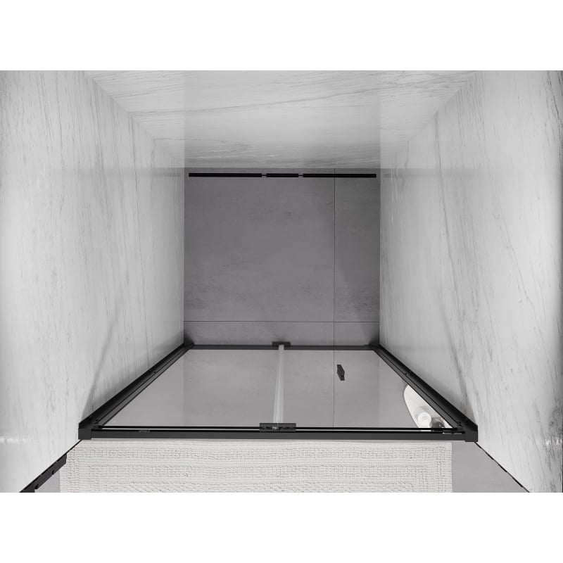 Mexen Exo Faltbare Duschabtrennung 80 cm, transparent, schwarz - 816-080-000-70-00