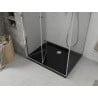 Mexen Lima faltbare Duschkabine 120 x 90 cm, transparent, Chrom + Duschwanne Flat, schwarz - 856-120-090-01-00-4070