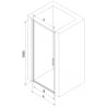 Mexen Exo Duschabtrennung Schwingtür 95 cm, transparent, Chrom - 817-095-000-01-00