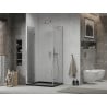 Mexen Lima faltbare Duschkabine 120 x 90 cm, transparent, Chrom + Duschwanne Flat, schwarz - 856-120-090-01-00-4070