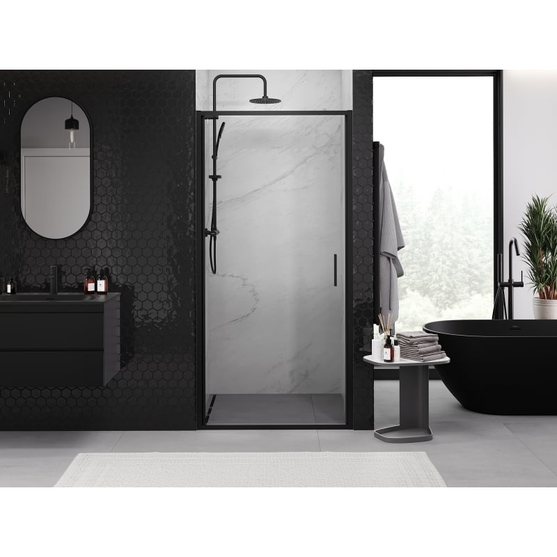 Mexen Exo Duschfalttür 70 cm, transparent, schwarz - 817-070-000-70-00