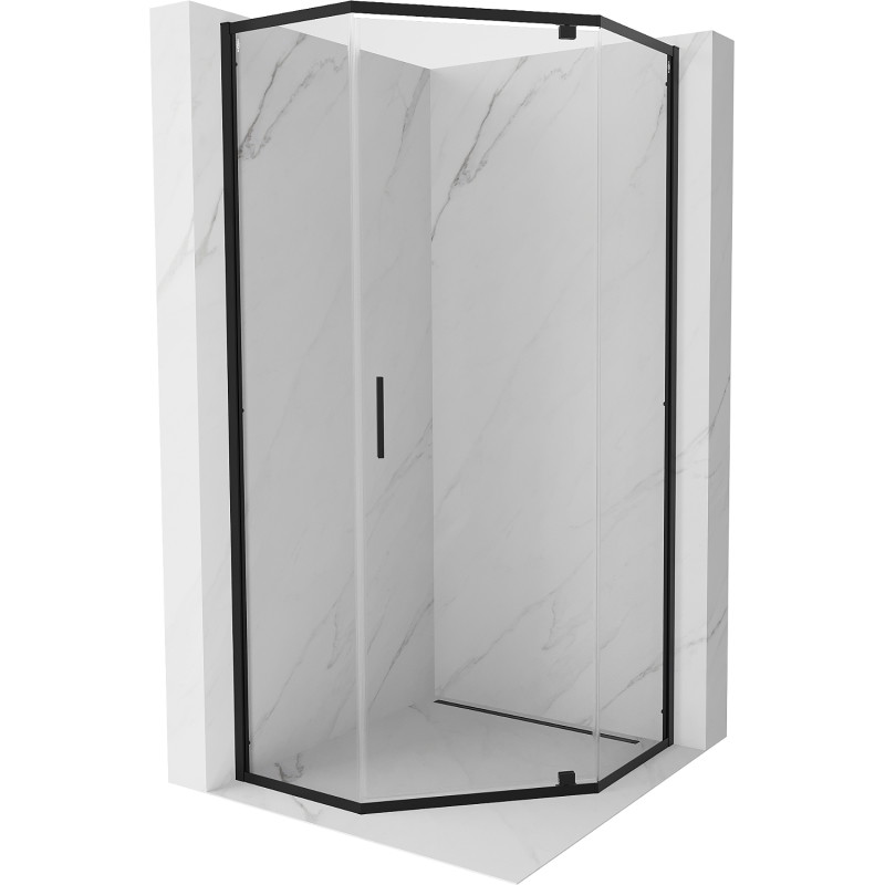 Mexen Exo fünfeckige Duschkabine 100 x 100 cm, transparent, schwarz - 812-100-100-70-00