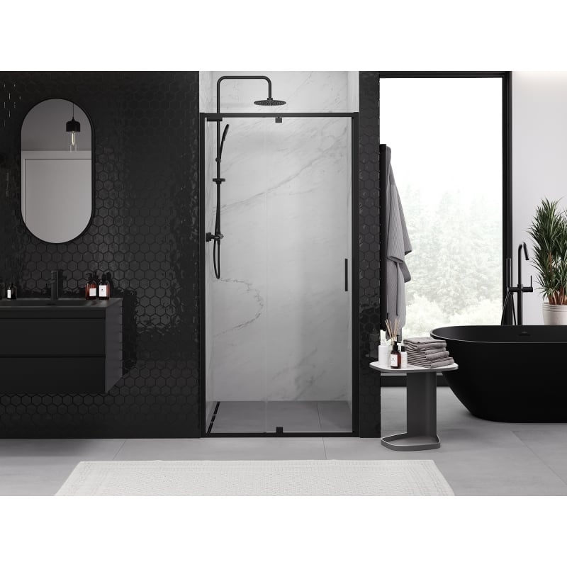 Mexen Exo-R duschtür 115 cm, transparent, schwarz - 819-115-000-70-00