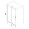 Mexen Exo Duschwandtür schwenkbar 140 cm, transparent, schwarz - 819-140-000-70-00