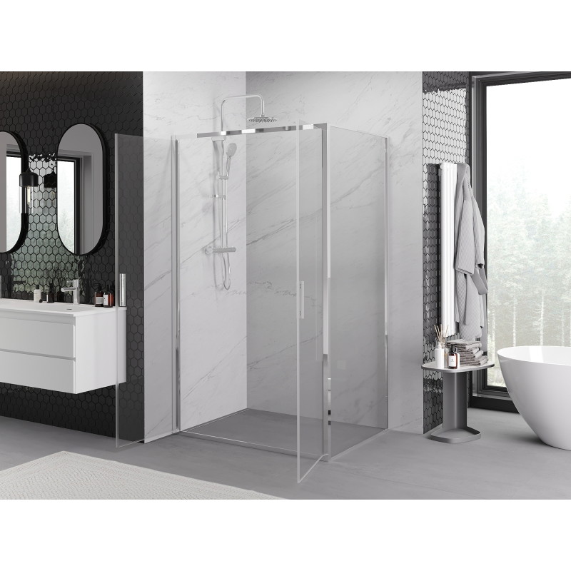 Mexen Exo-B Duo Duschkabine schwenkbar 100 x 70 cm, transparent, Chrom - 814-100-070-01-00