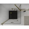Mexen Lima faltbare Duschkabine 80 x 80 cm, transparent, gold + flache Duschwanne, schwarz - 856-080-080-50-00-4070G