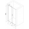 Mexen Exo Duschschiebetür 115 cm, transparent, Chrom - 8151-115-000-01-00
