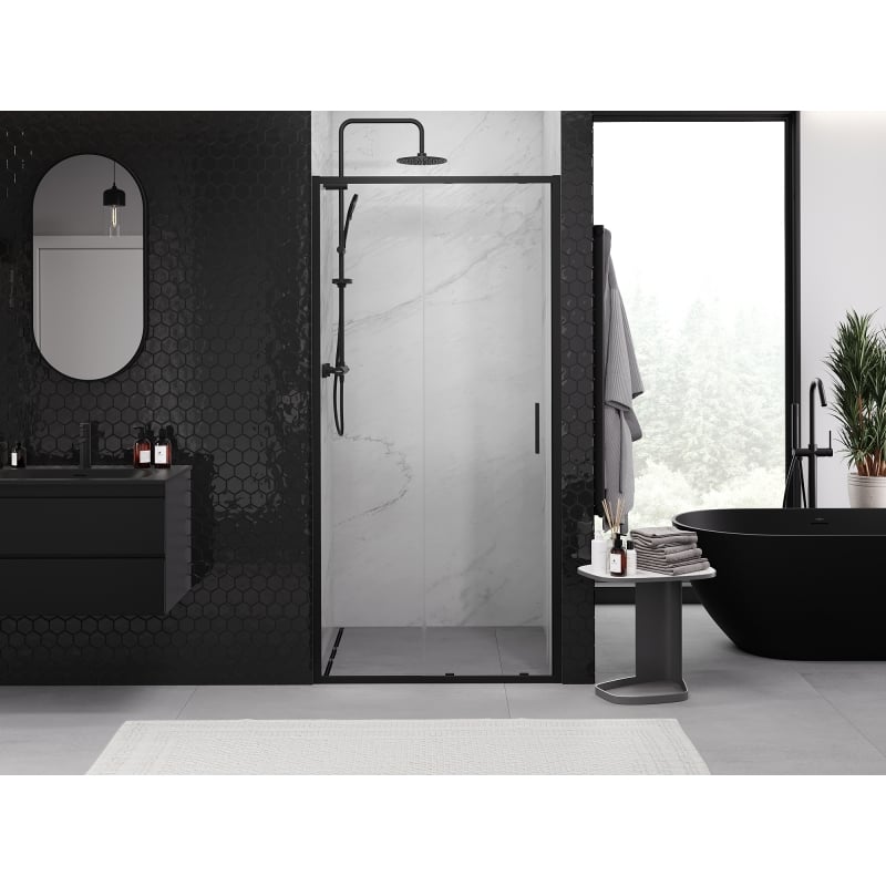 Mexen Exo Schiebetüren für die Dusche 110 cm, transparent, schwarz - 8151-110-000-70-00