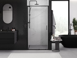 Mexen Exo Schiebetüren für die Dusche 110 cm, transparent, schwarz - 8151-110-000-70-00