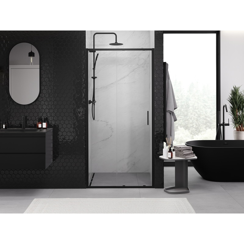 Mexen Exo-S schiebetür für Dusche 115 cm, transparent, schwarz - 8151-115-000-70-00