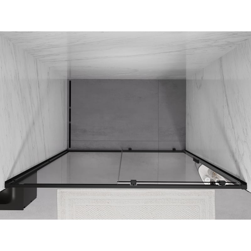 Mexen Exo Schiebeduschtür 155 cm, transparent, schwarz - 8151-155-000-70-00
