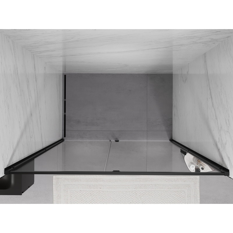 Mexen Exo Duschabtrennung, 160 cm, transparent, schwarz - 819-160-000-70-00