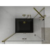Mexen Lima faltbare Duschkabine 100 x 90 cm, transparent, Gold + Flat Duschwanne, schwarz - 856-100-090-50-00-4070G