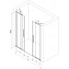 Mexen Velar Duo Schiebetüren 160 cm, Graphit, gebürsteter Nickel - 871-160-000-42-97