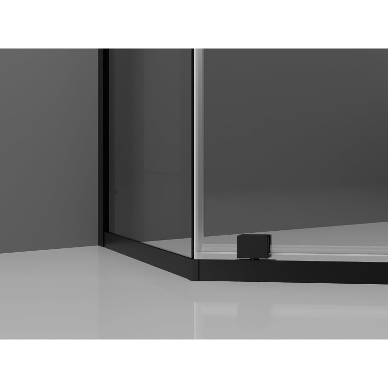 Mexen Exo fünfseitige Duschkabine, schwenkbar, 90 x 90 cm, transparent, schwarz - 812-090-090-70-00