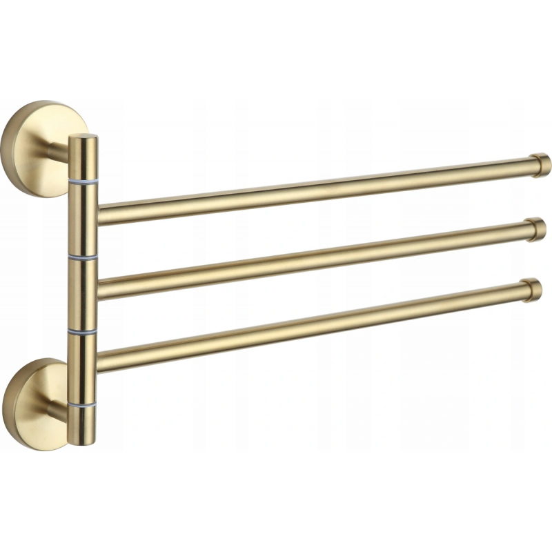 Mexen dreifacher schwenkbarer Handtuchhalter, gold - 7039243-50