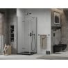 Mexen Lima faltbare Duschkabine 80 x 80 cm, transparent, schwarz + Duschwanne Flat, schwarz - 856-080-080-70-00-4070B