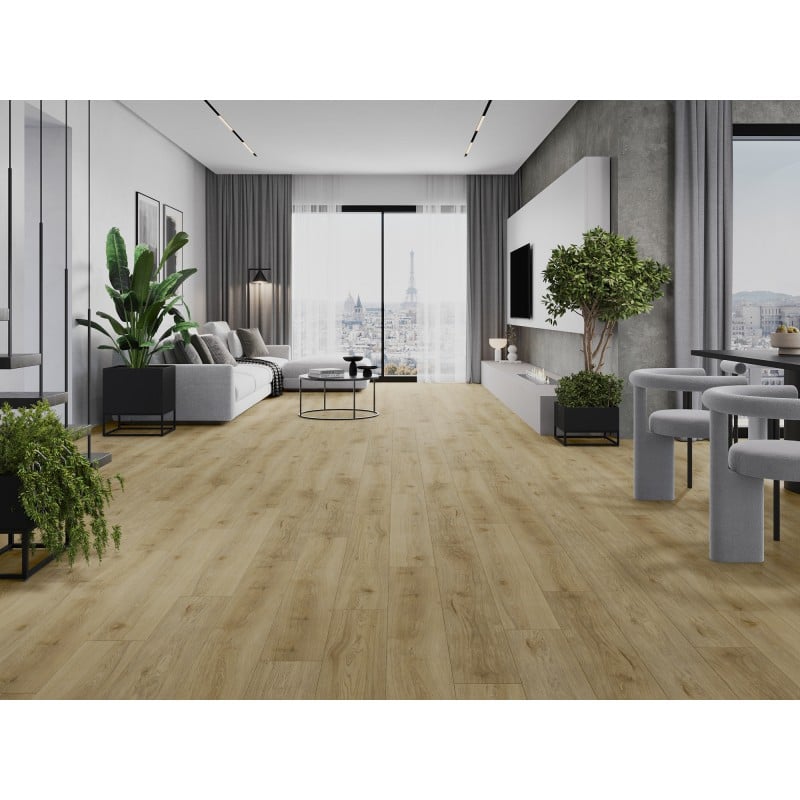 Mexen Charter Oak Vinylplatten 1227 x 187 mm LVT Dryback 2,5 mm, PVC-Unterlage, 4 V-Fuge, Eiche - F1322-1227-187-255-4V1-01