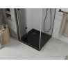Mexen Lima faltbare Duschkabine 80 x 80 cm, transparent, schwarz + Duschwanne Flat, schwarz - 856-080-080-70-00-4070B