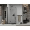 Mexen Lima faltbare Duschkabine 90 x 90 cm, transparent, schwarz + Duschwanne Flat, schwarz - 856-090-090-70-00-4070B