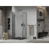 Mexen Lima faltbare Duschkabine 90 x 90 cm, transparent, schwarz + Duschwanne Flat, schwarz - 856-090-090-70-00-4070B