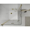 Mexen Lima Duo Duschkabine faltbar 70 x 70 cm, transparent, gold + Flat Duschwanne - 856-070-070-50-02-4010G