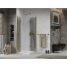 Mexen Lima Duo Duschkabine faltbar 80 x 80 cm, transparent, gold + Duschelement Flat - 856-080-080-50-02-4010G