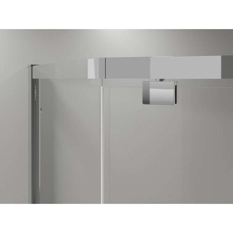 Mexen Exo Fünfeck-Duschkabine mit Drehtür 80 x 80 cm, transparent, Chrom - 812-080-080-01-00