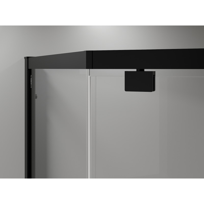 Mexen Exo fünfeckige Duschkabine mit Drehtür 80 x 80 cm, transparent, schwarz - 812-080-080-70-00