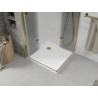 Mexen Lima Duo Duschkabine faltbar 90 x 90 cm, transparent, gold + Flacher Duschwann - 856-090-090-50-02-4010G