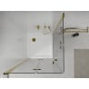 Mexen Lima Duo faltbare Duschkabine 100 x 100 cm, transparent, gold + Flat Duschwanne - 856-100-100-50-02-4010G
