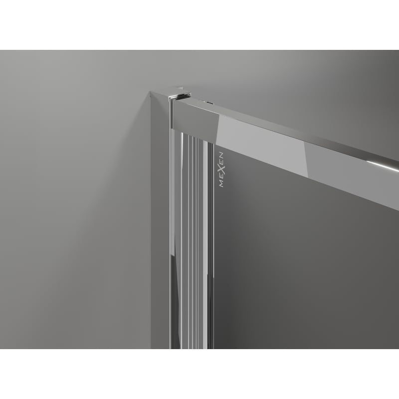 Mexen Exo Falttür für Dusche 90 cm, transparent, Chrom - 816-090-000-01-00