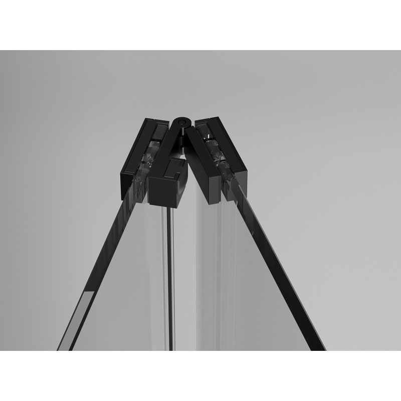 Mexen Exo-F faltbare Duschabtrennung 85 cm, transparent, schwarz - 816-085-000-70-00