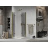 Mexen Lima Duo faltbare Duschkabine 100 x 100 cm, transparent, gold + Flat Duschwanne - 856-100-100-50-02-4010G
