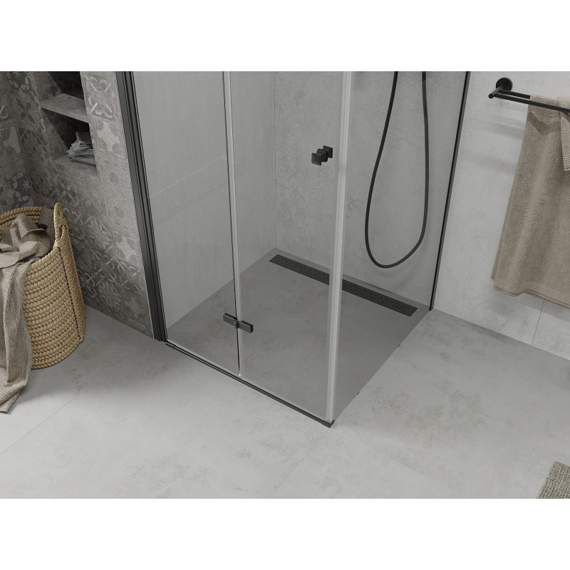 Mexen Lima faltbare Duschkabine 70 x 70 cm, transparent, schwarz - 856-070-070-70-00
