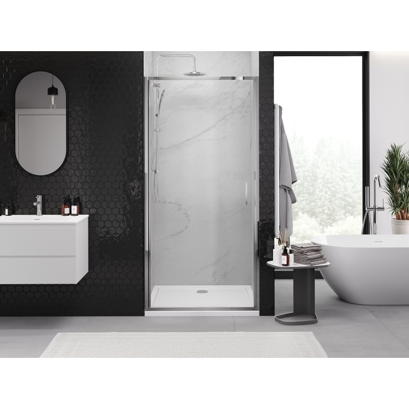 Mexen Exo Duschkabinentür schwenkbar 100 cm, transparent, Chrom - 817-100-000-01-00