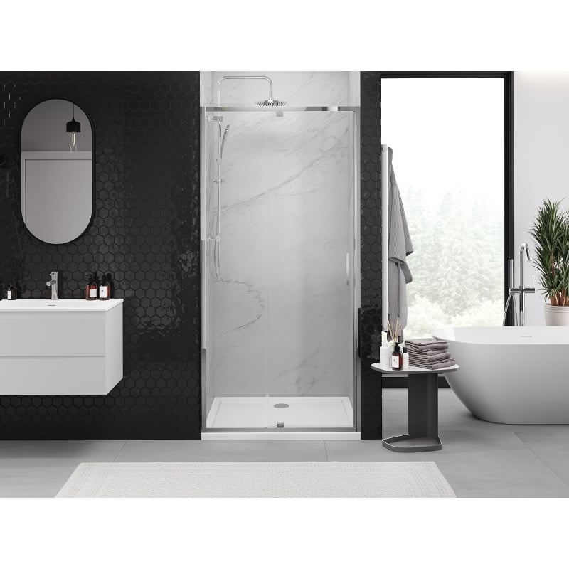 Mexen Exo-R klappbare Duschtür 95 cm, transparent, Chrom - 819-095-000-01-00