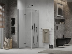 Mexen Lima faltbare Duschkabine 90 x 90 cm, transparent, schwarz - 856-090-090-70-00